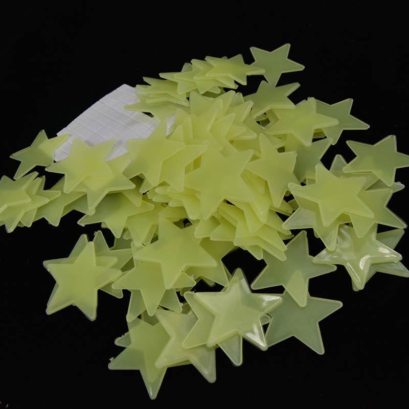 100-piece Star Fluorescent Glow In the dark Wall Stickers for Kids Room living room Decal